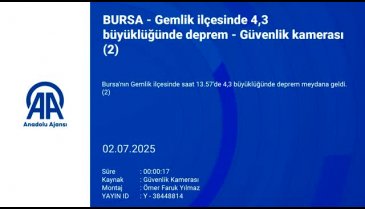 Bursa'daki deprem kamerada! Panikle dışarı koştular