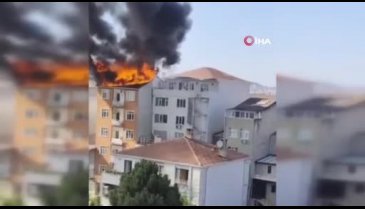 5 katlı binada korku dolu anlar! Cayır cayır yandı