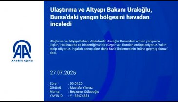Ulaştırma ve Altyapı Bakanı Uraloğlu, Bursa'daki yangın bölgesini havadan inceledi