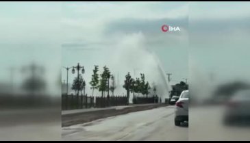Altyapı çalışmasında su borusu patladı! Ortalık göle döndü...