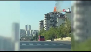 12 katlı binanın en üst katında yangın!