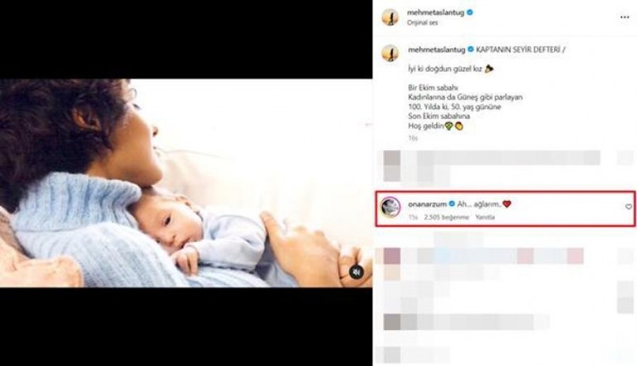 Mehmet Aslantuğ, Arzum Onan'ın doğum gününü kutladı