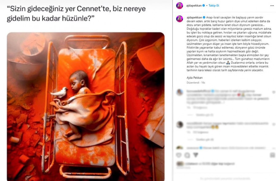 Ajda Pekkan'dan İsrail paylaşımı
