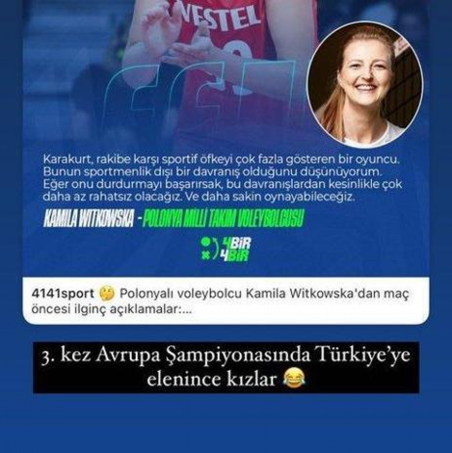 Ebrar Karakurt'tan Kamila Witkowska'ya gönderme - Spor Haberleri