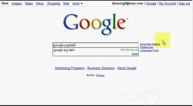 Google'a bunu yazın bakın ne oluyor?