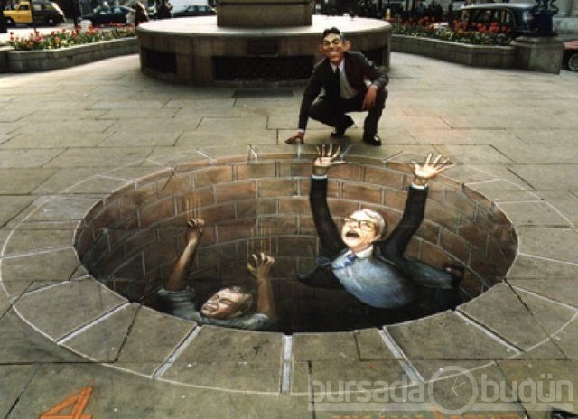 İşte 3D sokak sanatı