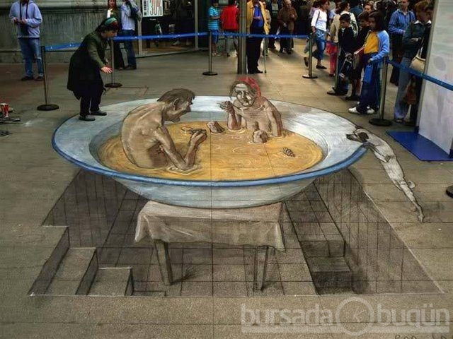 İşte 3D sokak sanatı
