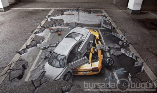İşte 3D sokak sanatı