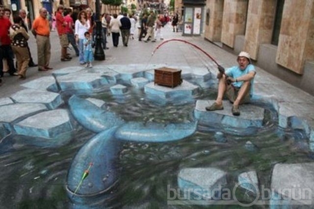 İşte 3D sokak sanatı