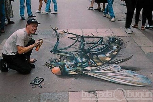 İşte 3D sokak sanatı