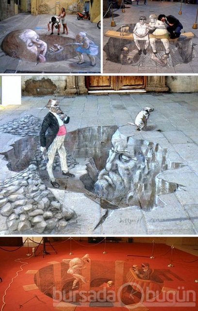 İşte 3D sokak sanatı