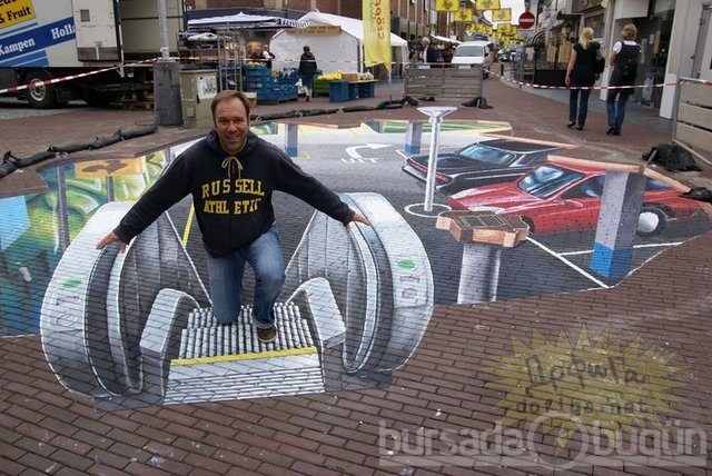 İşte 3D sokak sanatı