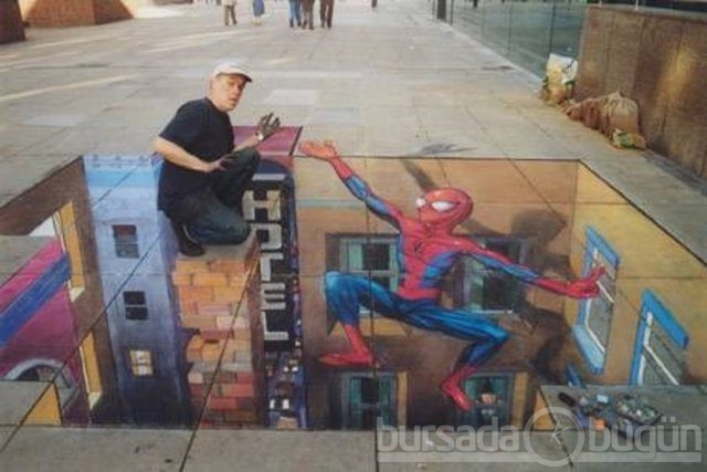 İşte 3D sokak sanatı