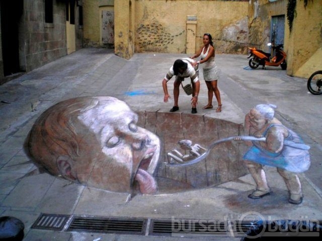İşte 3D sokak sanatı