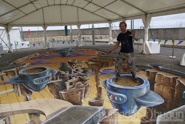 İşte 3D sokak sanatı