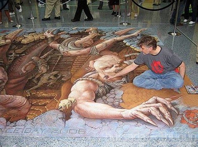 İşte 3D sokak sanatı