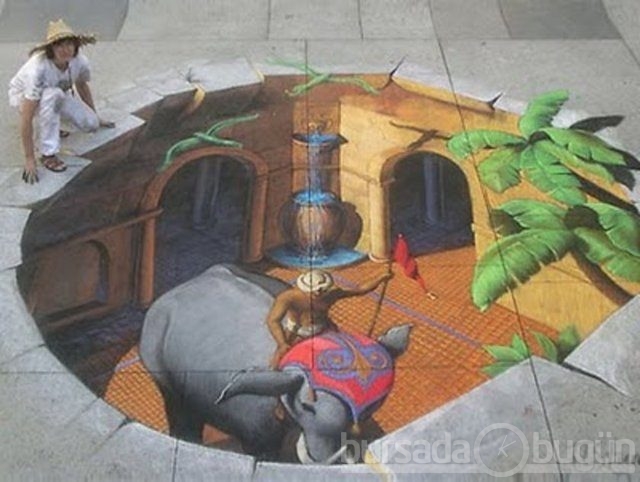 İşte 3D sokak sanatı