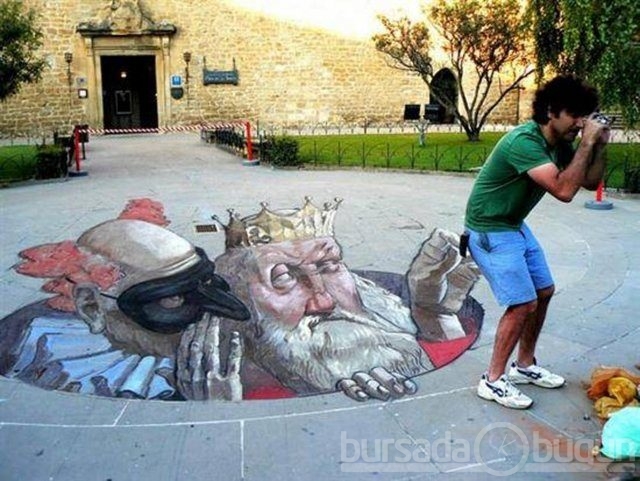 İşte 3D sokak sanatı