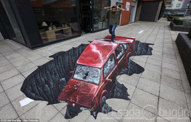 İşte 3D sokak sanatı