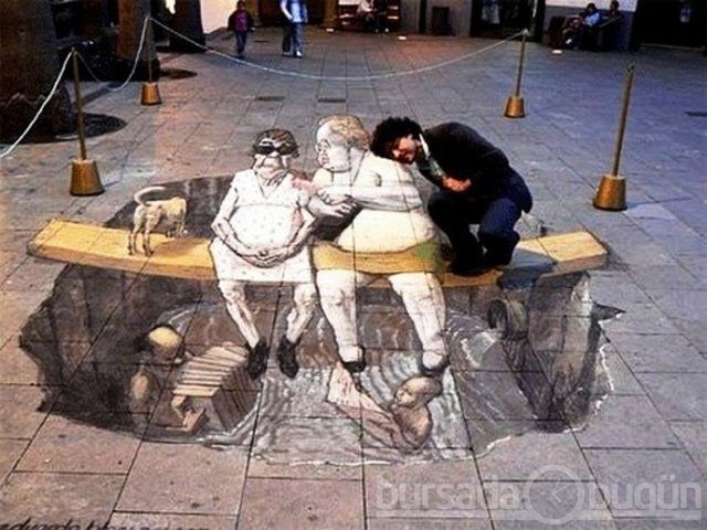 İşte 3D sokak sanatı