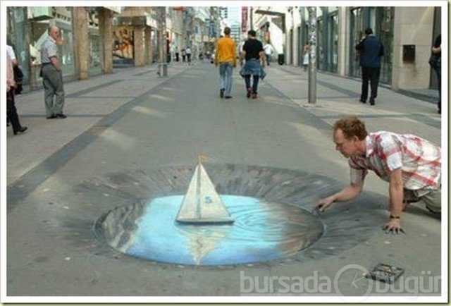 İşte 3D sokak sanatı