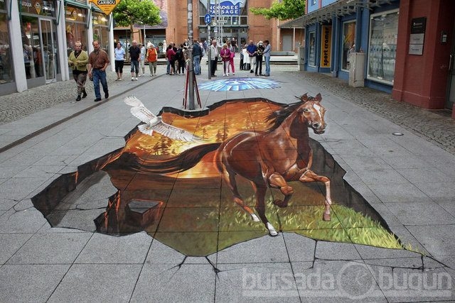 İşte 3D sokak sanatı