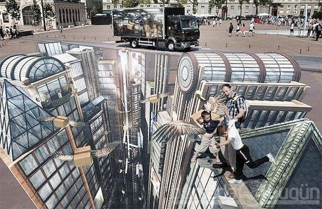 İşte 3D sokak sanatı