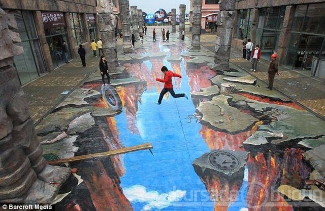 İşte 3D sokak sanatı