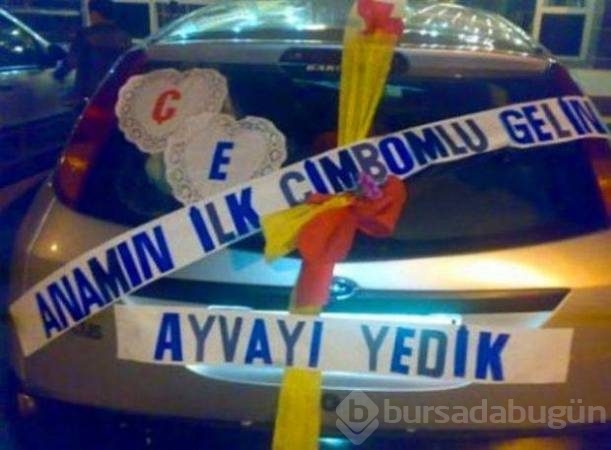 Gelin arabalarındaki en ilginç yazılar...