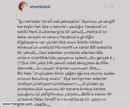 Sinem Kobal'ın İsrail'le ilgili yazısı tepki topladı
