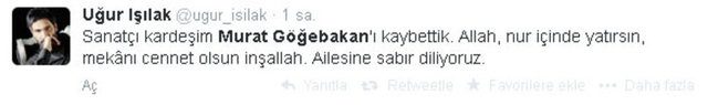 Ünlülerden Murat Göğebakan tweetleri