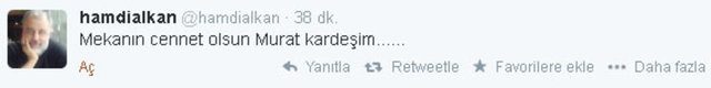 Ünlülerden Murat Göğebakan tweetleri