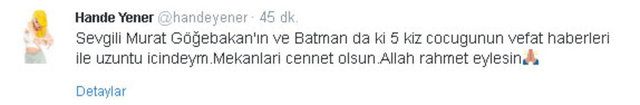 Ünlülerden Murat Göğebakan tweetleri
