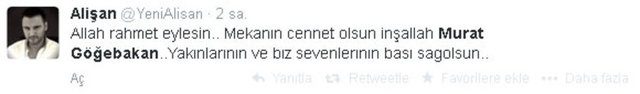 Ünlülerden Murat Göğebakan tweetleri