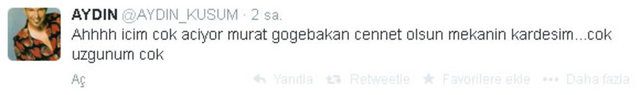 Ünlülerden Murat Göğebakan tweetleri