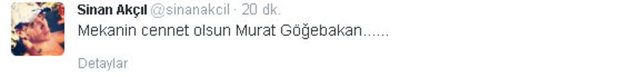 Ünlülerden Murat Göğebakan tweetleri