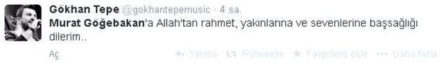 Ünlülerden Murat Göğebakan tweetleri