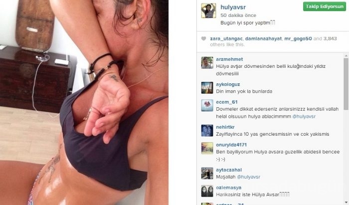 Hülya Avşar'ın spor sonrası fotoğrafı
