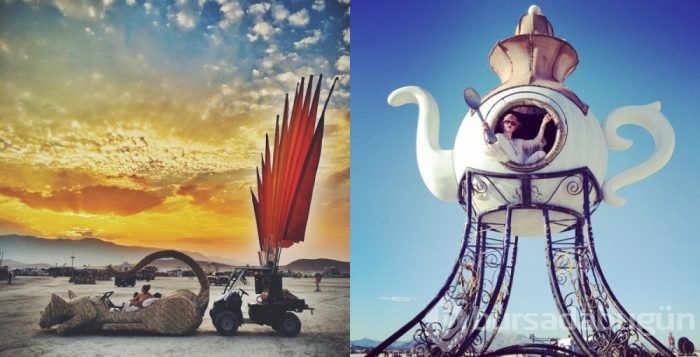 Nevada Çölünde yıllık sanat festivali...