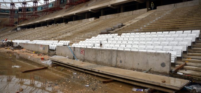 Timsah Arena'nın koltuk montajına başlandı