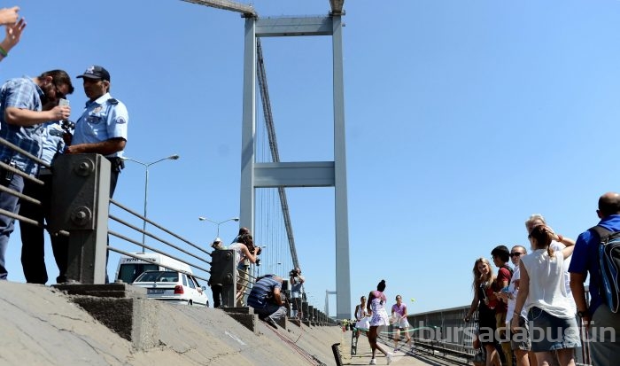 Boğaziçi Köprüsü'nde tenis şov!