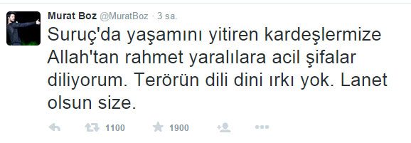 Ünlülerden Suruç tepkisi