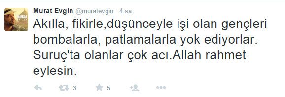 Ünlülerden Suruç tepkisi