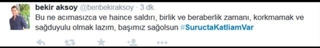 Ünlülerden Suruç tepkisi