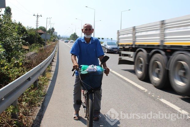 Askerdeki torununu görebilmek için bisikletle bin 100 km yol yaptı