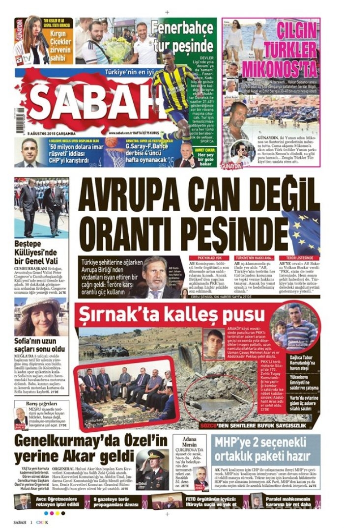 Gazete manşetleri