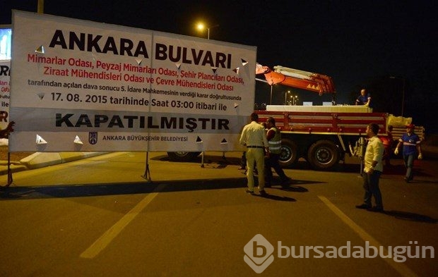 Ankara Bulvarı kapatıldı