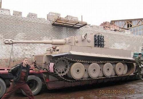 Ruslar Alman tankını bahçede yaptı