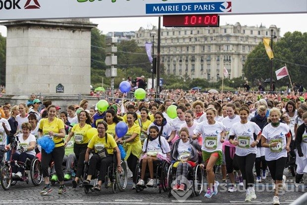 Paris'te meme kanserine destek koşusu