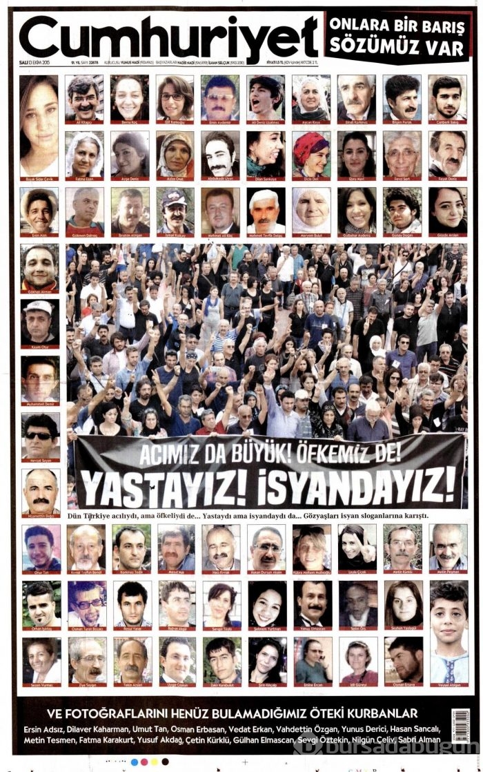 Gazete manşetleri (13 Ekim 2015)